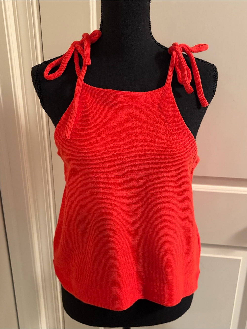 Madewell Red Tie-Shoulder Knit Tank